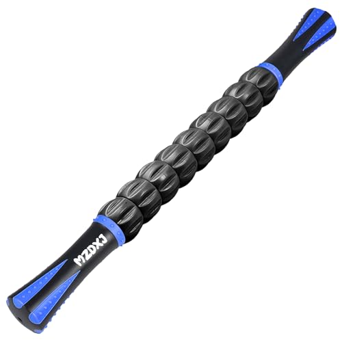 Muscle Roller Massage Roller Stick- Deep Tissue Fascia Blaster for Myofascial Pain Relief, Lymphatic Drainage & Body Sculpting, Handheld Physical Therapy & Recovery Tool (Blue & Black - color: Blue Black