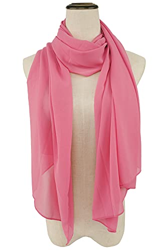 YOUR SMILE for Women Lightweight Breathable Solid Color Soft Chiffon Long Fashion Scarves Sun-proof Shawls Wrap - color: Soft Pink