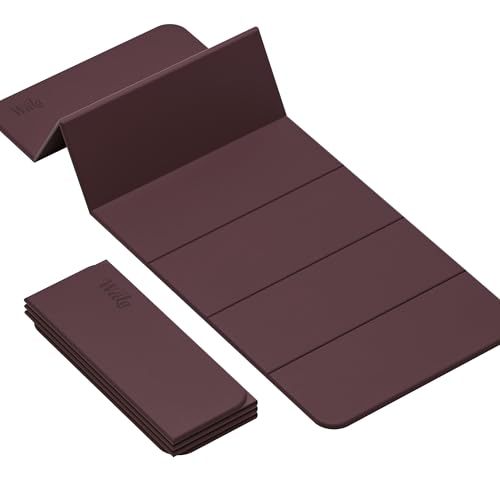 1/2 Inch Extra Thick Yoga Mat Pilates Equipment, 70"x24" Odorless Workout Mats for Home Gym, Non-slip Exercise Mats for Women Men Home Workout, Foldable Yoga Mats for Travel Camping Sleeping - color: Wine Red