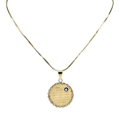 choker necklace，Arabic Quran Allah Necklace for Women Men Gold Color Islam Muslim Evil Blue Eye Chain Jewelry collar