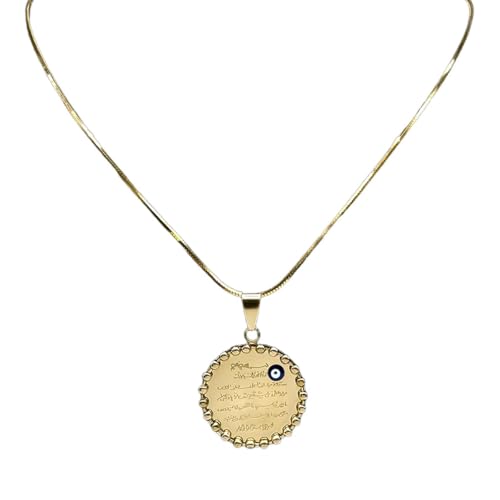 choker necklace，Arabic Quran Allah Necklace for Women Men Gold Color Islam Muslim Evil Blue Eye Chain Jewelry collar