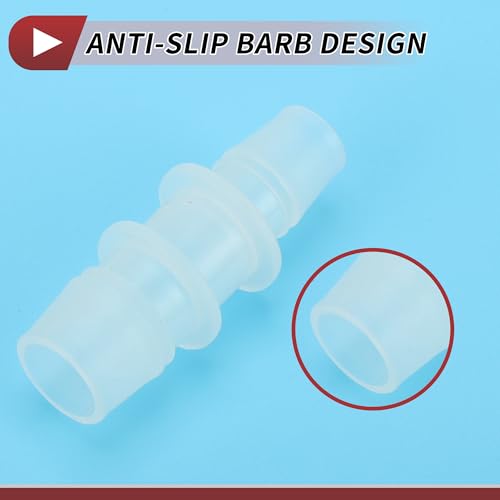 7/16" to 9/16" Hose Barb Fitting Hose Straight Reducing Coupler | 5 Pcs, Plastic, Clear, Fits 7/16" to 9/16" ID Flexible Tube, Barb Reducer Fitting, for Aquarium, Fountain, Drip Irrigation - size: 7/16"-9/16"