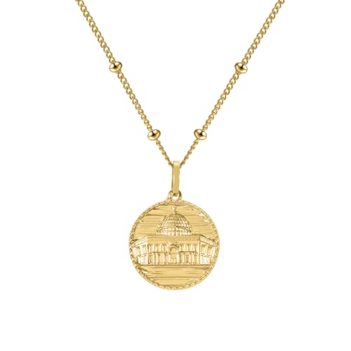 Dome of the Rock Necklace - Palestine Al Aqsa Dome Of The Rock Necklace Palestine Necklace Jewellery Muslim Ramadan Gift Eid Gift Islamic Jewellery - color: Gold, style: Style 1