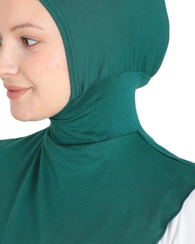 Prien Sport Hijab For Women, Muslim Head Scarf, Flexible Turban Girls, Chic Islamic Wear For Gym, Neck Collar Bonnet Viscose - color: Emerald