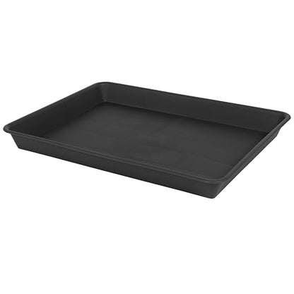VUWEZ Plant Saucer Growing Trays, Seed Starter Tray, 14"x11", Heavy Sturdy Plastic Microgreens Saucers, Propagation Saucer Rectangular, Humidity Trays, Seedling Seed Starter Growing Tray - color: Black, size: 14.5'' x 11'' x 1.5'' (1 pack)