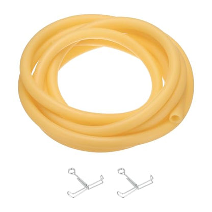PATIKIL Plastic Tubing, 12mmx17mmx5m Vinyl Tubing Tube with Hose Clamps, Soft Hose Line Pipe for Multipurpose Industrial Vinyl Aquarium, Yellow - size: 12mmx17mmx5m
