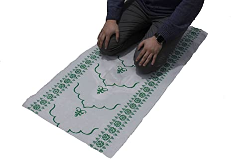 Decoret Hygienic and Practical Prayer Rug for Muslims,Islamic Disposable Portable Prayer Rug/Mat, Mosque,Hotel,Restaurant,Cafe,Comfortable Use for Guests,Waterproof- 100pcs-19 * 43 İnc (Green) - color: Green