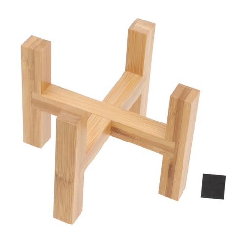 Wooden Flowerpot Holder Stand with Four Legs Plant Pot Base with Non-slip Pads Indoor Outdoor Flower Rack for Flowerpots Crafts and Fish Tank Protection