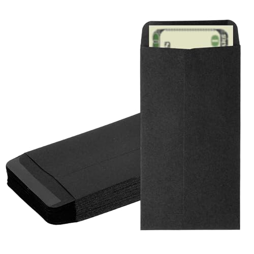 PATIKIL Money Envelope, 50 Pack 6.5" x 3.5" Cash Envelopes Money Holder Bags Budgeting Saving Challenge Letter for Gift Coins Checks Tickets Jewelry Passport Card, Black - color: Black, size: 6.5" x 3.5"