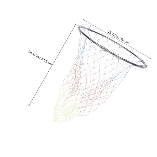 Alipis Fishing Catching Net Replacement Head 40cm Stainless Steel Sturdy Mesh Basket Portable Fishing Tool for Outdoor Fish Landing and Catching