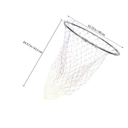 Alipis Fishing Catching Net Replacement Head 40cm Stainless Steel Sturdy Mesh Basket Portable Fishing Tool for Outdoor Fish Landing and Catching