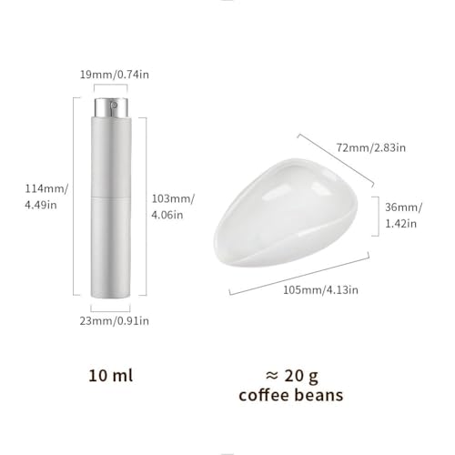 watchget Coffee Bean Dosing Cup & RDT Spray Bottle Kit, White | 10ml Static Reducing Sprayer; Ceramic Single Dose Tray for Coffee & Tea;Espresso Brewing Accessory for Home & Espresso Bars - color: White