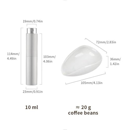 watchget Coffee Bean Dosing Cup & RDT Spray Bottle Kit, White | 10ml Static Reducing Sprayer; Ceramic Single Dose Tray for Coffee & Tea;Espresso Brewing Accessory for Home & Espresso Bars - color: White
