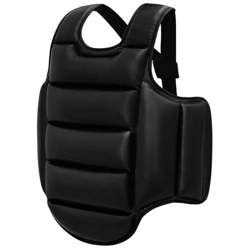 Boxing Body Protector, Reversible Chest Protector, Adjustable Taekwondo Sparring Gear, Sponge Boxing Training Equipment 160-180cm Equipment for Training Body Guard - color: Black & White