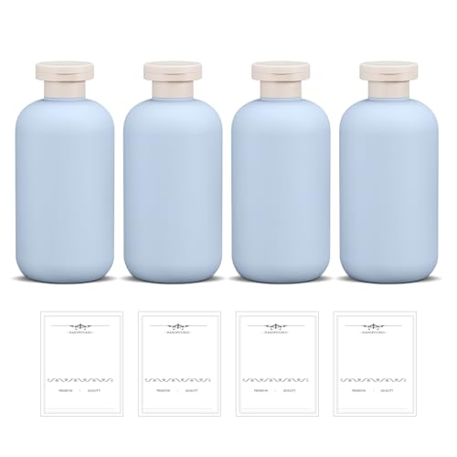 ASEVAT 6.7oz 4pack Refillable Travel Shampoo and Conditioner Bottles, Travel Size containers, Travel Bottle for toiletries, Squeeze Bottles with Flip Cap, Empty Plastic Leak Proof Travel Bottles - color: Blue, size: 6.7oz