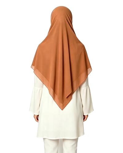 Lina & Lily Premium Chiffon Hijab Head Scarf Shawl Wrap for Muslim Women Square 58'' x 58'' - color: Rust