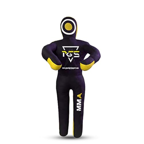 MMA Grappling Dummy Brazilian JIU Jitsu BJJ Punching Bag for Self Defense Wrestling Judo Karate Boxing Throwing Submission Standing Position - UNFILLED - color: Black Yellow, size: 6FT / 70"