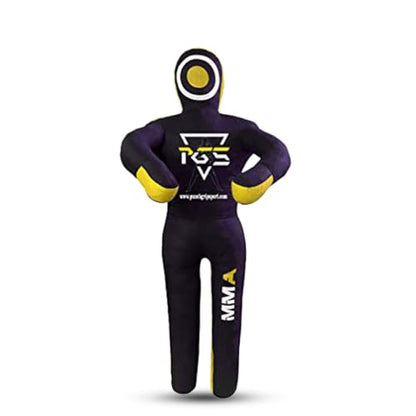 MMA Grappling Dummy Brazilian JIU Jitsu BJJ Punching Bag for Self Defense Wrestling Judo Karate Boxing Throwing Submission Standing Position - UNFILLED - color: Black Yellow, size: 4FT / 47"