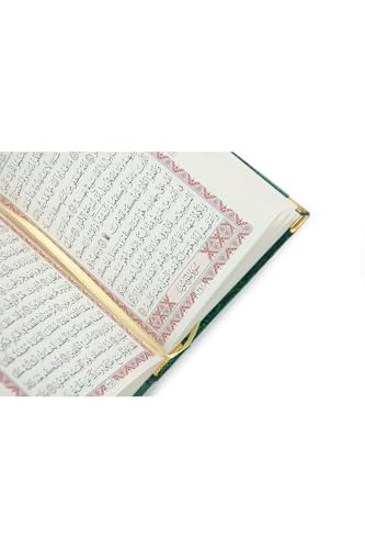 SODEF Velvet Covered Pocket Size Gift Quran Set - Arabic Text - Green