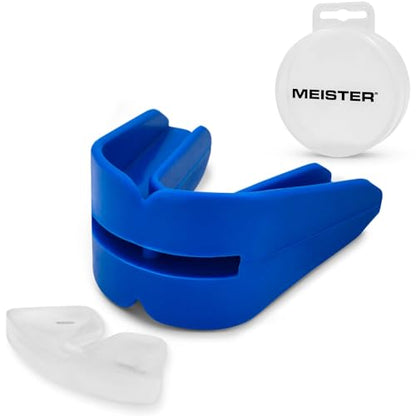 Meister Moldable Double Mouth Guard w/Case - Blue | Custom-fit design, upper and lower teeth protection for MMA, boxing and contact sports - color: Blue