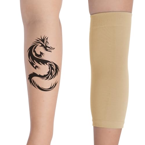 HOVEOX 3 Pairs Tattoo Cover Up Sleeves Tattoo Arm Sleeve Cover for Woman - color: Nude