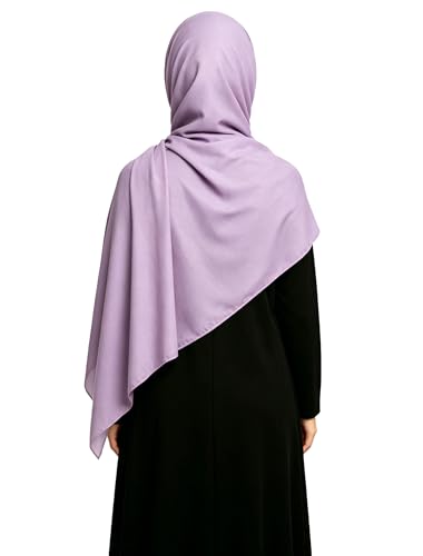 Lina & Lily Non-see-through Premium Jersey Maxi Hijab Head Scarf Wrap for Muslim Women - color: Lilac