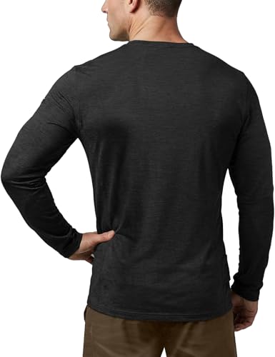 CQR Men's UPF 50+ Sun Protection Long Sleeve Quick Dry Athletic Shirts, Stretch Running Workout Hiking T-Shirts - color: Nightfall Black, size: X-Small