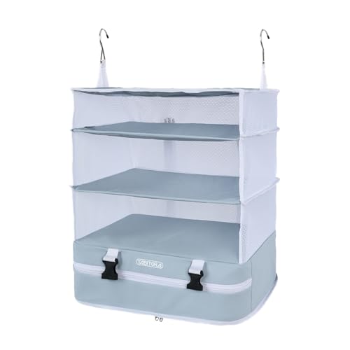 TABITORA Portable Hanging Travel Shelves Bag Packing Cube Organizer Suitcase Storage Large Capacity - color: Lightblue, size: Large