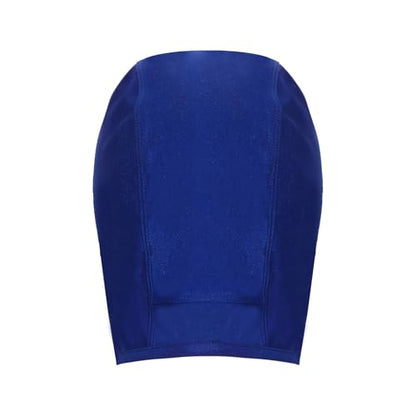 Women Men Full Cover Wrestling Headgear Grappling Hair Cap with Open Ears for Going Out Yoga - color: Royal Blue