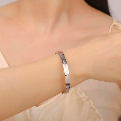 VASSAGO Islamic Gifts Ayatul Kursi Bracelet for Women Men Muslim Quran Allah Openable Bangles Ayatul Kursi Arabic Calligraphy Cuff Bracelet Islam Islamic Jewelry Eid Gifts - color: silver muslim bracelet