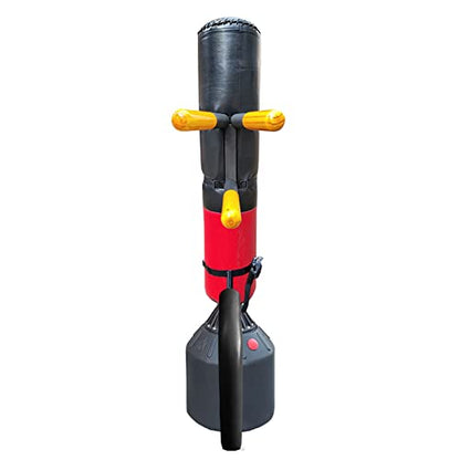 Portable Wing Chun Dummy for Tree or Soft Object, Portable Wooden Dummy Wing Chun Parts Tied Tree Spring Stump Parts Chinese Kong Fu Training Wall Mounted for Sandbag/Tree (3 Arms, 1 Leg)