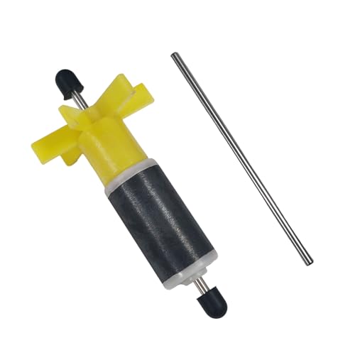16mm Yellow Submersible Pump Rotor | 2 Stainless Steel Shafts, Magnetic Impeller, Aquarium Water Pump Replacement