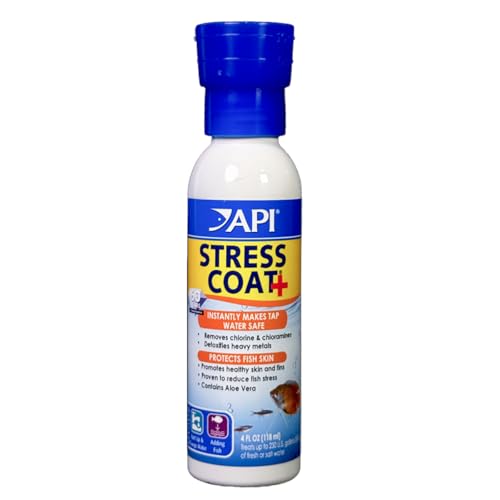 API STRESS COAT Aquarium Water Conditioner 4-Ounce Bottle (85B) - size: 4 fl oz, style: Aquarium Treatment without Pump