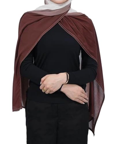 Special Ombre Modal Cotton Hijab Scarf for Women, Graceful Gradient Muslim Head Scarfs - color: Ombre Coffee