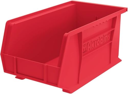 Akro-Mils 30240 AkroBins Plastic Storage Bins, 15"x8"x7", Red, 12-Pack - color: Red