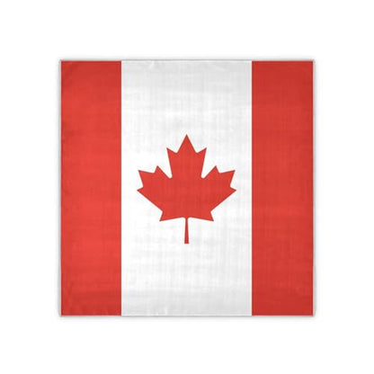 Bandana Square Head Scarf for Women Satin Hair Wrap Fashion Headband 27" - color: Flag of Canada