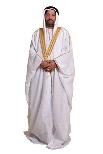 Al Aseel Mens Bisht Cloak Bisht thobe Eid - color: White