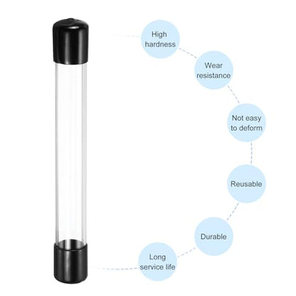 MECCANIXITY Clear Storage Tube 20x24mm Small Plastic Round Tubing with Caps Rigid Bottle Container 200mm/8 Inch for Item Stored - size: 20x24x200mm