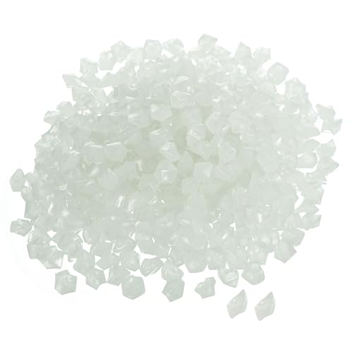 MECCANIXITY 1000pcs Glow Rocks 8-10mm Glow Pebbles Decoration in The Dark Luminous Stones Decor DIY Decorative White for Garden, Potted Plant, Fish Tank - color: White