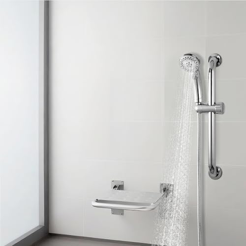 OFFO ADA Shower Head Holder, Adjustable 1.18-1.26 in(30-32 mm) Hand Shower Bracket for Handicap Grab Bar, Detachable Slider Clamp Bathroom Replacement, 361 Degree Rotation Sprayer Holder, Chrome - size: 1.18”-1.26“