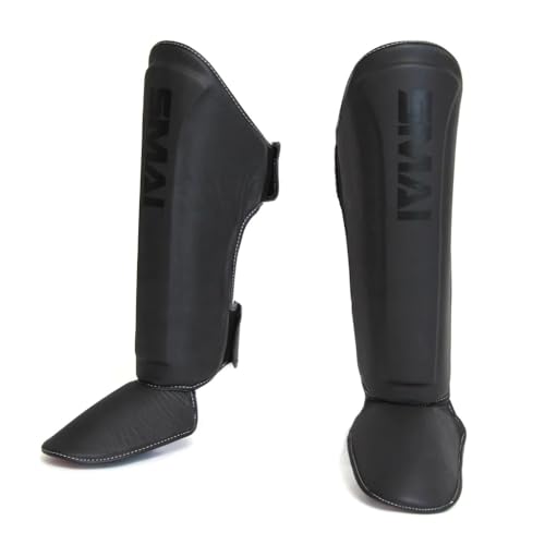 SMAI Thai MMA Kickboxing Guards for Men, Women, Kids with Comfortable, Durable, Impact Resistant, Ankle Support Shin Shields & Foot Protector a Pro-Grade Martial Arts Equipment. - size: X-Large
