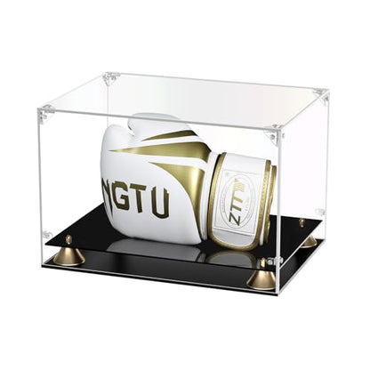 KOLIPI Boxing Glove Display Case, Clear Acrylic Display Case with Double Layer Base for Full Size Boxing Glove, Self-Assembly Showcase Protector for Signed Memorabilia - size: Boxing Glove Case, 13x9x9 inches