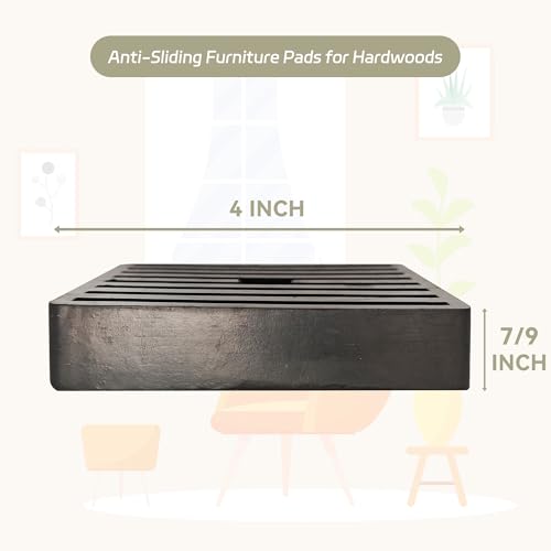 Anti Vibration Pads 4" X 4" X 7/9" Sound Isolation Rubber Heavy Duty Ribbed for Heavy Duty EVA Mechanical, HVAC, Air Compressor, Conditioner, Washer and Dryer, Treadmills Anti-Vibration Isolation Pads