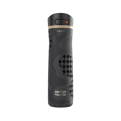 Contigo x Ally Love Jackson Chill 2.0, Stainless Steel, Spill Proof Water Bottle with AutoPop Lid, BPA Free, 24oz, Licorice - color: Licorice, size: 24oz (Pack of 1), style: Ally Love