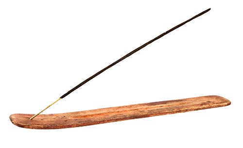 Incense Garden Wood Incense Stick Holder - 10 Inches Long - Wooden Ash Catcher - Simple and Elegant
