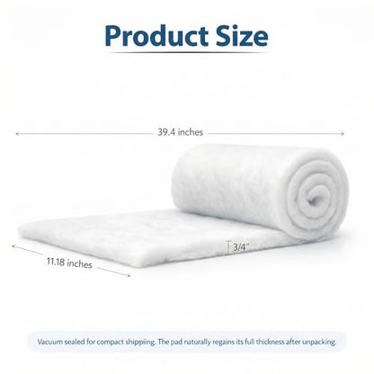Aquarium Filter Pad 39.4 x 11.8in, Aquarium Filter Floss, Aquarium Filter Media for Crystal Clear Water, Fish Tank, Ponds & Garden, Cut to Fit for Sump & Canister Filters