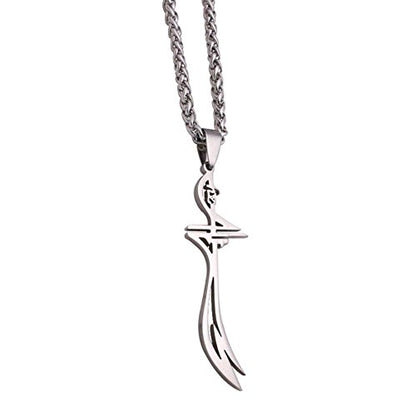 ZKDC Islam muslim HZ Zulfiqar Sword of Imam Ali stainless steel necklace 60 cm chain