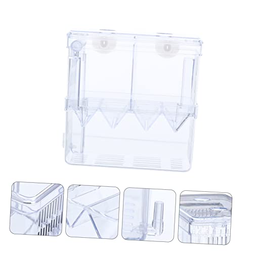 POPETPOP Breeding Tank Aquarium Isolation Box for Fish Cup Design for Betta and Guppy Hatchery Made from Material Easy to Install Observation of Fish Conditions