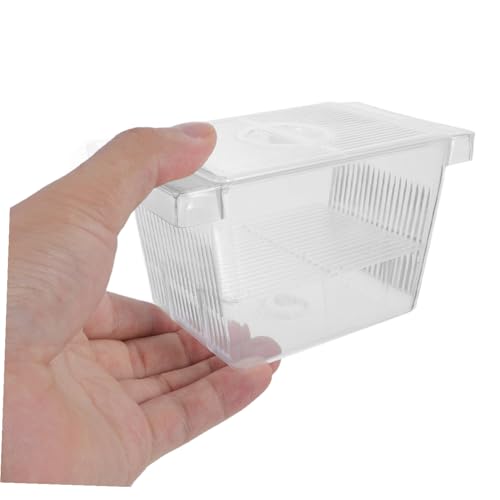 DOITOOL 4pcs Fish Fry Breeding Box Double-Layer Self-Floating Plastic Incubator Aquarium Separator for Betta and Fry Nursery Tank Habitat