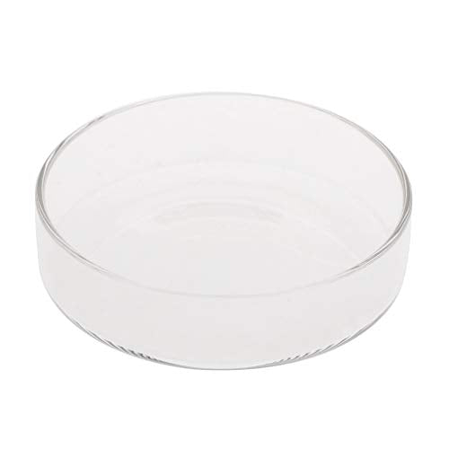 Aquarium Shrimp Feeding Dish High Clear Glass Bottom Feeders Food Bowl 3.9 3.5 3.2 2.4 Inches Round Tray - size: Medium
